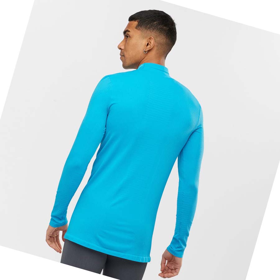 Camiseta Salomon ESSENTIAL SEAMLESS Hombre Azules | MX 3247XYU